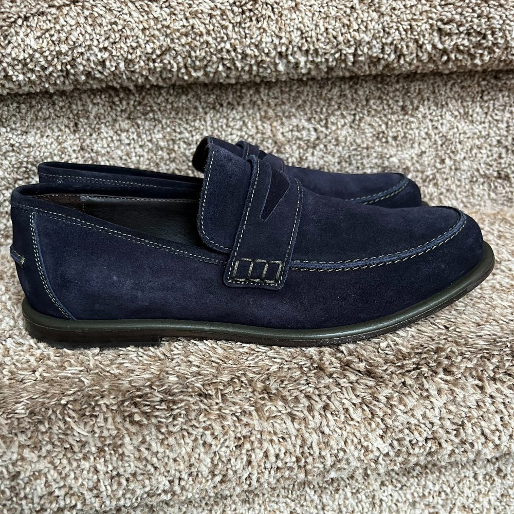 Jimmy Choo  Men's Navy Suede Penny Loafers